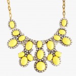 Yellow Bauble Crystal Bib Necklace